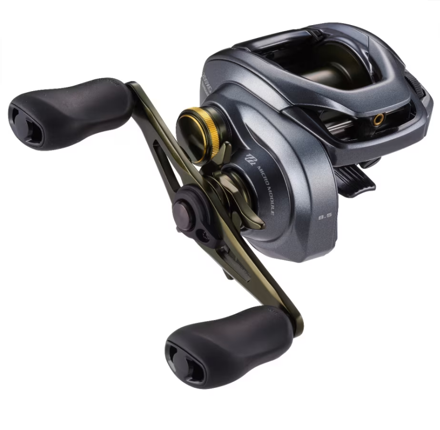 baitcaster reel with digital chip Shimano SLX DC Casting 90mm bowed Aluminium handle with co Bates - EDC 100 Low-Profile