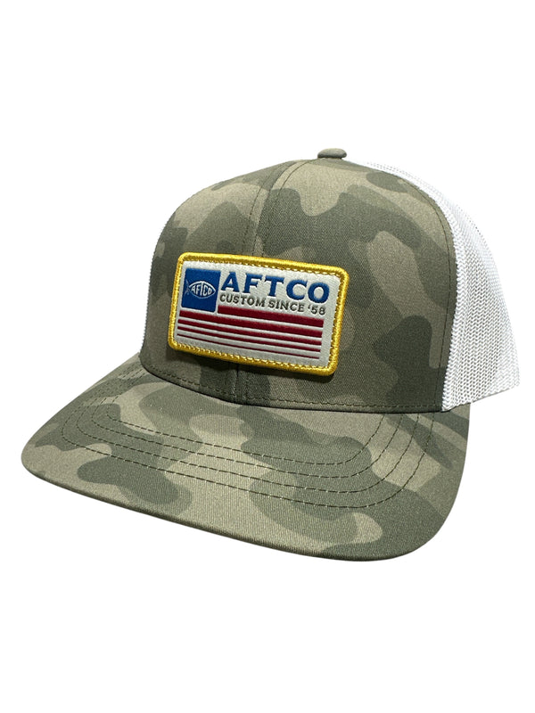 AFTCO Crossbar Trucker- Green OG Camo Hat